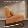 Boucle Chair, Upholstered Accent Chair Tilted Wooden Leg with Durable Comfy Boucle Thick Cushion & Pillow for Living Room - 4 of 4