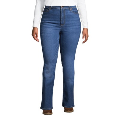 Lands' End Women's Plus Size Recover High Rise Bootcut Blue Jeans - 26 ...