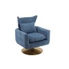 Blue Classic Mid-Century 360 Degree Swivel Armchair, Teddy Fabric - 4 of 4