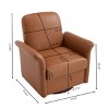 PU Leather Swivel Barrel Accent Chair with Solid Wood Frame,Modern Armchair for Living Room or Reading Area–The Pop Home - 4 of 4