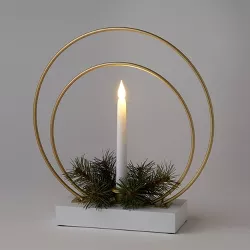 12" Battery Operated Lit Candle Tabletop Hoop with Flicker LED Candle - Wondershop™