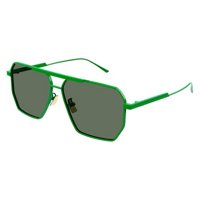 Bottega Veneta MINIMALIST BV 1012S 006 Unisex Geometric Sunglasses Green 60mm