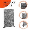 72" H Metal Privacy Screen for Outdoor, Freestanding Decorative Privacy Screen with Stable Base, Metal Fence Panel for Balcony Patio Garden - 3 of 4