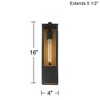 Possini Euro Design Berk Modern Wall Light Sconce Textured Black Gold Hardwire 4" Fixture Clear Glass for Bedroom Bathroom Vanity Reading Living Room - 4 of 4