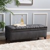XINGHANZHENXUAN Storage Ottoman with Birch Legs, Fabric Upholstered Bench for Living Room Storage & Seating - 3 of 4