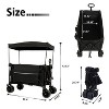 Gulches Collapsible Foldable Extended Wagon with Canopy - 480lbs Capacity, Heavy Duty Utility Cart with All-Terrain Wheels, Black with Mosquito Net - 3 of 4
