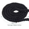 Unique Bargains Natural Twisted Cotton Rope 3 Strand Tug of War Rope with Sealing Tape - 2 of 4