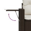 vidaXL 10 Piece Patio Sofa Set with Cushions Brown Poly Rattan - Brown and cream Without table - 4 of 4