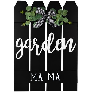 Northlight Garden Ma Ma Picket Fence Wooden Wall Sign - 19.25" - 1 of 4