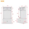 4 in 1 Hall Tree with Bench, Multi-functional Coat Rack with 4 Hooks & Storage Cabinet 4M - ModernLuxe - 3 of 4