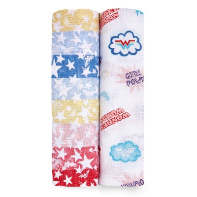 aden + anais Essentials Wonder Woman Muslin Swaddle Blanket - 2pk