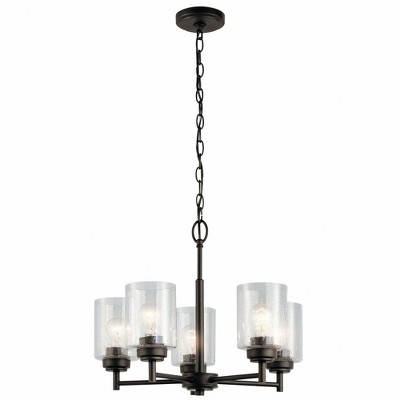 Winslow 5-Light Bronze Mini Chandelier with Clear Glass