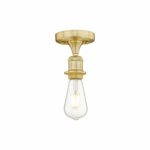 Bare Bulb - 1 Light Semi-Flush Mount In Industrial Style-3.75 Inches Tall and 2 Inches Wide - 1 of 1