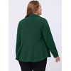 Agnes Orinda Women's Plus Size High-Low Peplum Button Work Elegant Blazers - 4 of 4
