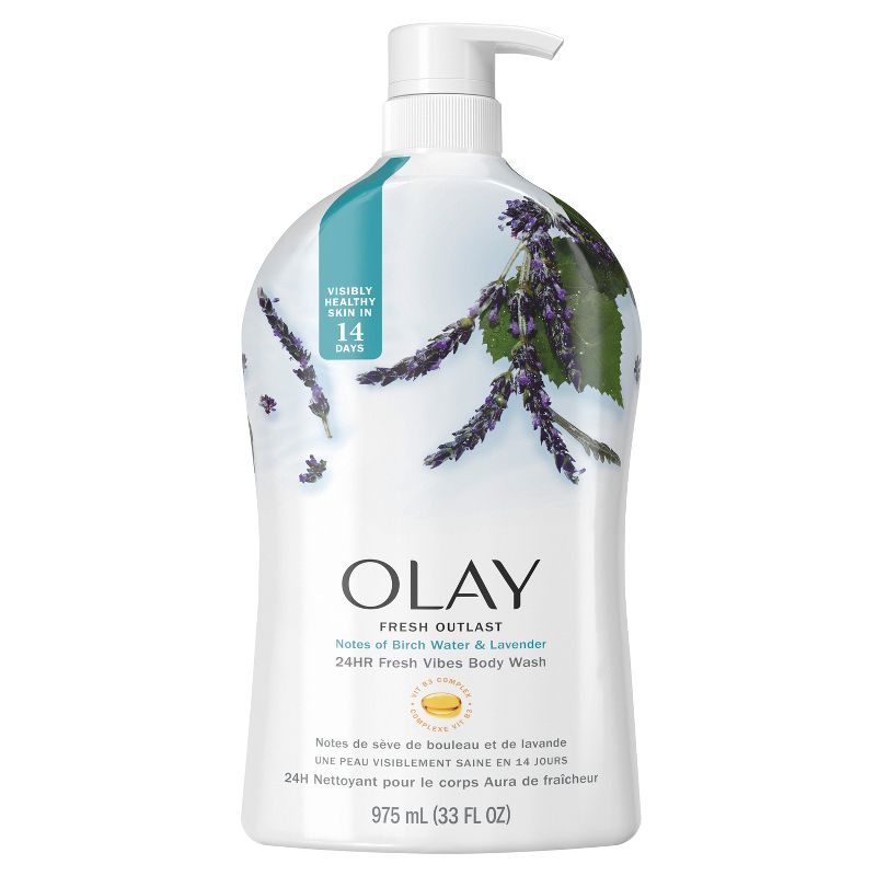Olay Fresh Outlast Body Wash Birch Water &#38; Lavender - 33 fl oz, 1 of 9