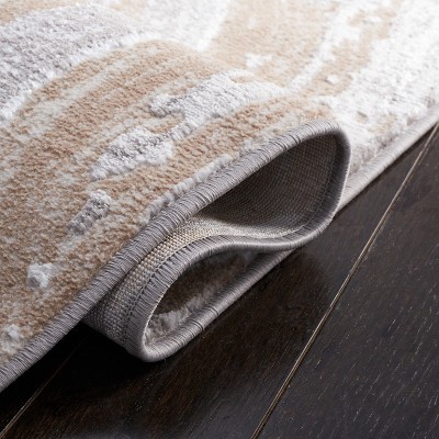 Amelia 6'7" Square Gray and Beige Abstract Rug