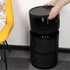 Haitral 3 Drawer Barrel Nightstand Black - 2 of 4