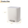 Stainless Steel Trash Can White, Small Trash Bin with Lid, Inner Bucket and Step Pedal, Quiet Soft Close and Stays Open, Garbage Can - 2 of 4