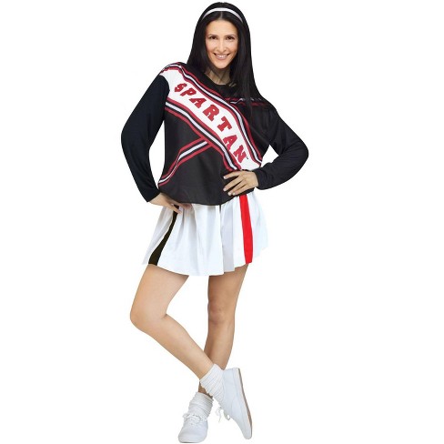 Adult-Women's Black & Red Cheerleader Costume - Size M | Halloween Sto