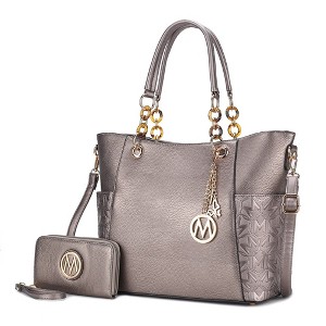 MKF Collection Merlina Embossed pockets Vegan Leather Women’s Tote Bag with Wallet by Mia K - 1 of 4