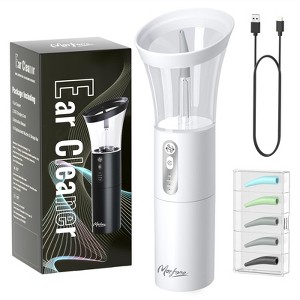 The Morfone white model comes with 5 nozzles and 4 adjustable modes for ear cleaning. It is an electric ear cleaner suitable for the entire  family. - 1 of 4