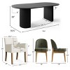9-Piece Oval Dining Table Set, 79'' Black Pedestal Table with 6 Armless & 2 Armrest Upholstered Chairs, Modern Dining Room Set-Maison Boucle - 2 of 4