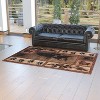 Emma and Oliver Accent Rug with Mother Brown Bear and 2 Cubs Nature Scene and Leaf and Bear Track Detailing for Home, Cabin or RV - 2 of 4
