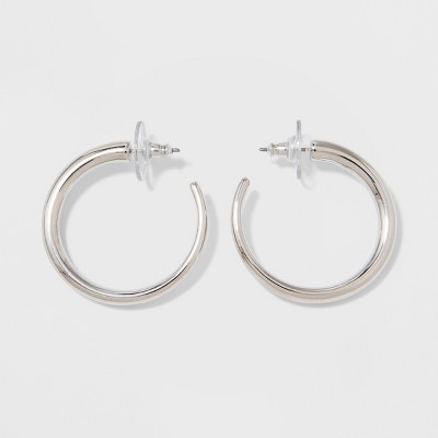 Sterling Silver Twist Hoop Earrings - A New Day™ Silver : Target