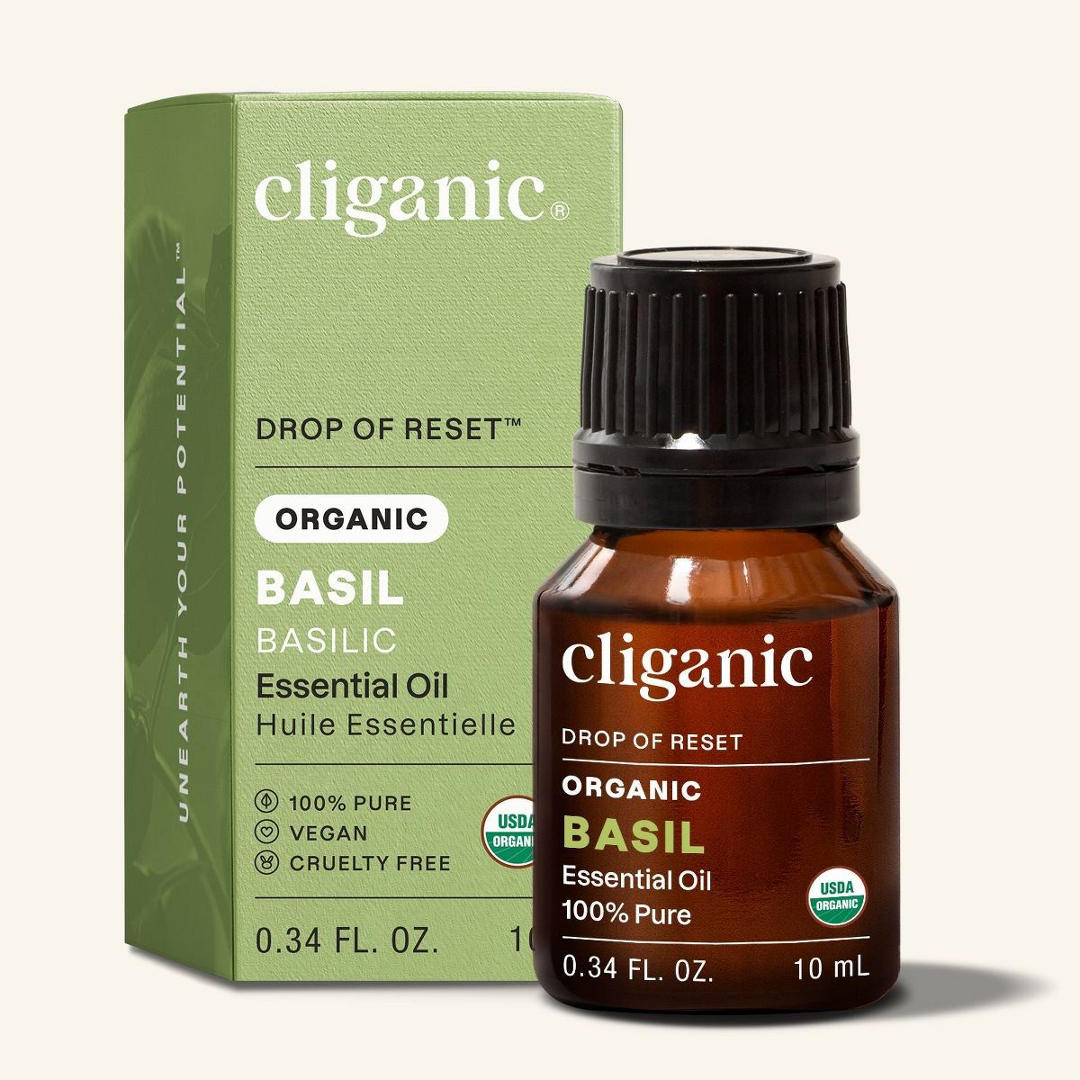 Cliganic Organic Basil Oil, 10ml