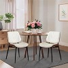 Dining Chairs Set of 4 - Modern Upholstered Retro PU Leather Kitchen Chairs with Walnut Bentwood Back and Metal Legs for Dining Room and Kitchen - 3 of 4