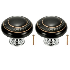 Unique Bargains Ceramic Round Drawer Dresser Closet Cabinet Knobs 2 Pcs - 1 of 4