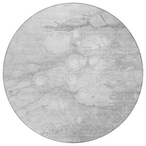 Silver Gray And Ivory Abstract Washable Indoor Outdoor Area Rug - 1 of 4