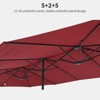 15FT Extra Large Rectangular Patio Umbrella, Outdoor Double Sided Rectangular Market Umbrella With Stand, With Base, Heavy Duty Cantilever Design - 3 of 4