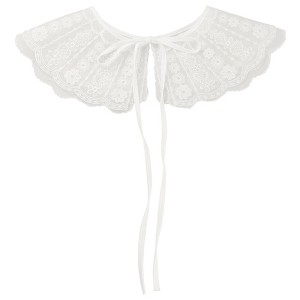 Elerevyo Women Detachable Semi-Sheer Embroidery Neck Ruff Fake Dickey Collar Blouse 1 Pc - 1 of 4