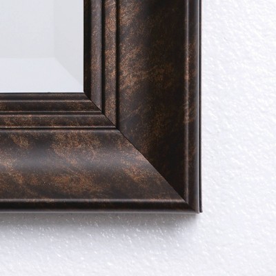 Elegant Dark Bronze Rectangular Wall Mirror 24" x 36"