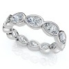 Pompeii3 2Ct Pear Shape Bezel Diamond Eternity Wedding Ring 14kGold or Platinum Lab Created - 3 of 4