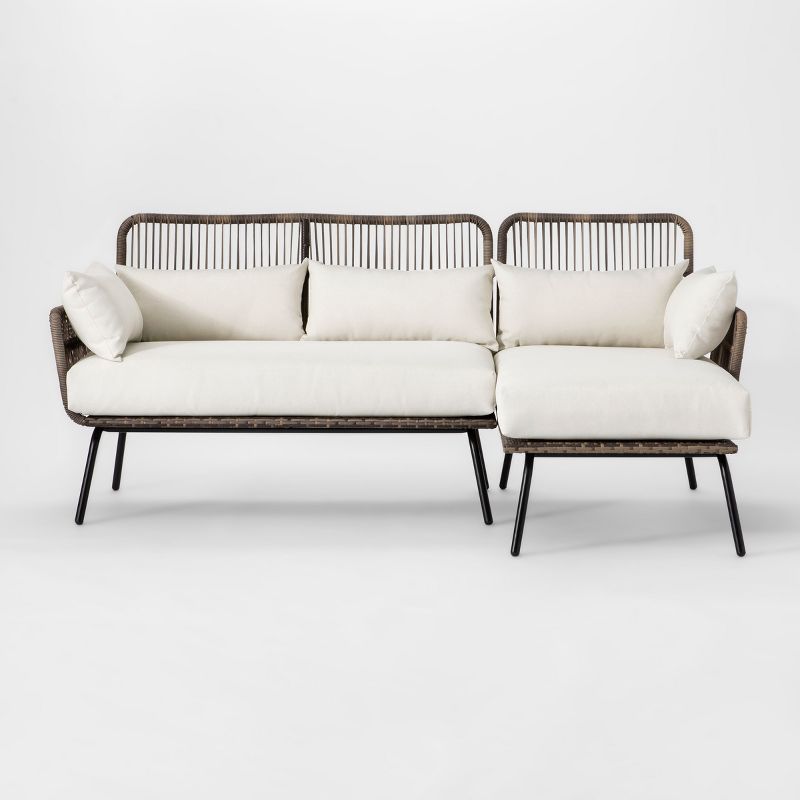 Latigo Outdoor Patio Sectional Sofa Gray/Brown/Linen - Threshold&#8482;, 1 of 9