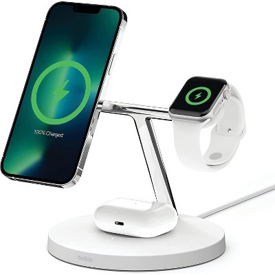 Belkin Boost Charge Pro 3-in-1 Wireless Charging Pad w/MagSafe - White (WIZ009)  - Manufacturer Refurbished