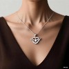 Women's Silver Titanium Steel Pendant Necklace with Cross Chain - 2 of 4