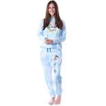 Rugrats Cartoon Tie Dye Womens' Pajama Loungewear Cropped Hooded Jogger Set PJ Blue