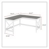 Workspace by Alera L-Shaped Farmhouse Desk, 58.27" x 58.27" x 29.53", Gray/White - 2 of 4