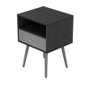 Nightstand, Bedside Table with Removable Drawer, Shelves, Steel Legs End Table, Modern Side Table for Office, Living Room, Bedroom 15.6x13.7x21.5in - 2 of 4
