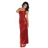 Underwraps Costumes Red Shimmer Long Sequin Dress Adult Costume