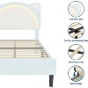 Nasitip Twin Bed Frame for Kids, Upholstered Platform Bed Frame with Adjustable Headboard, Wooden Slats Support, No Box Spring Needed - 3 of 4