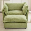 Modern Chenille Accent Chair with Ottoman, Oversized Comfy Lounge Chair, 1-Seat Cloud Sofa for Living Room, Apartment, or Bedroom–The Pop Home - 3 of 4