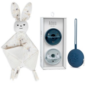 La’dore Bunny Snuggle Set With 2 Pacifiers, and a Silicone Pacifier Case BPA-Free– Soft Baby Essentials for Soothing and On-the-Go Comfort - 1 of 4