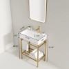 Bathroom Floor Cabinet,Bathroom Vanity With Ceramic Basin And Open Metal Leg And Storage Shelf,Freestanding Bathroom Furniture-Cuddlewood - 4 of 4
