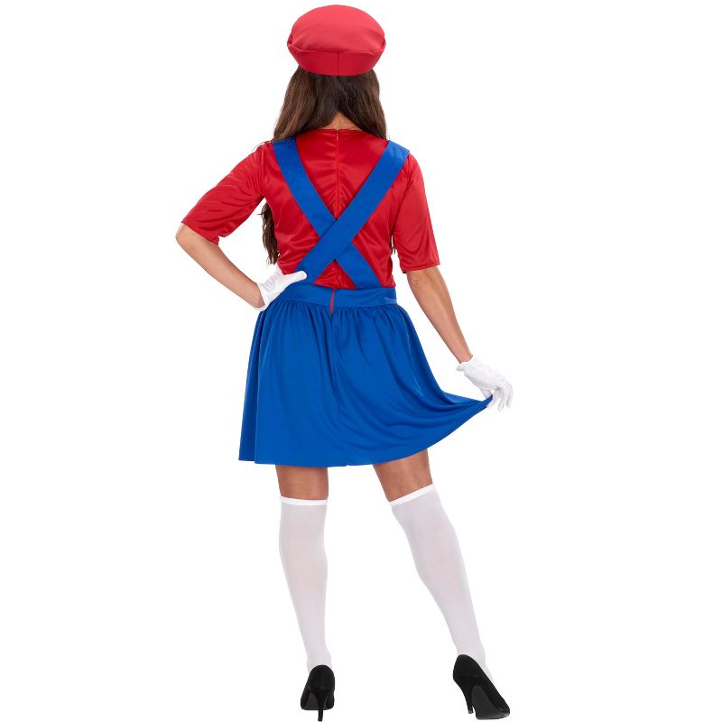 Adult Red Plumber Dress Costume, 2 of 4