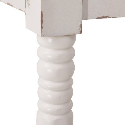 Farmhouse Antique White Wood Console Table with Storage