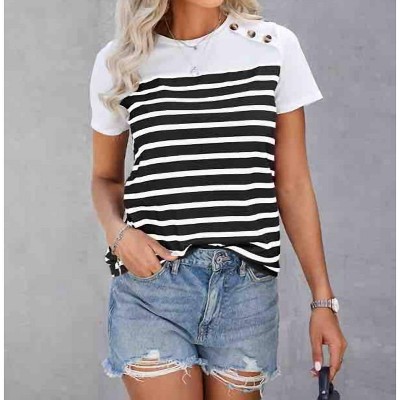Women's Striped Round Neck Tee - Supreme Fashion